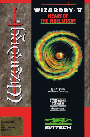 Wizardry V Heart of the Maelstrom box art for Commodore 64